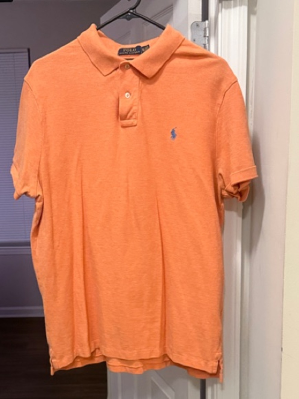 Polo by Ralph Lauren Orange Pique Polo with Blue Pony
